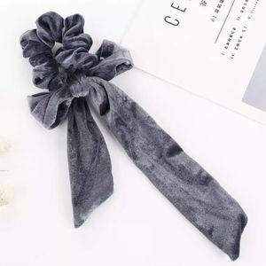 Allison Velvet Hair Bow - Gray